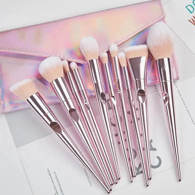 Makeup Brush Set Pink Clutch - Bellarte Enchanté Makeup Brush Set Pink Clutch